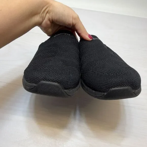 Skechers Relaxed Fit Commute Womens 8.5 Black Knit Slip On Mule Sneakers 44915W - Picture 5 of 10